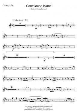 page one of Cantaloupe Island (Clarinet Solo)