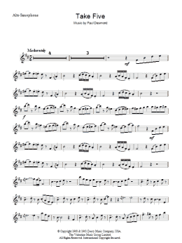 page one of Take Five (Lead Sheet / Fake Book)