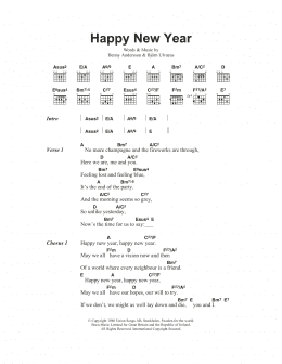 page one of Happy New Year (Guitar Chords/Lyrics)