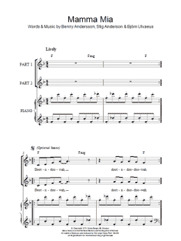 page one of Mamma Mia (arr. Rick Hein) (2-Part Choir)