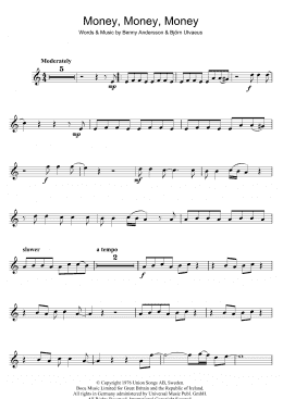 page one of Money, Money, Money (Flute Solo)