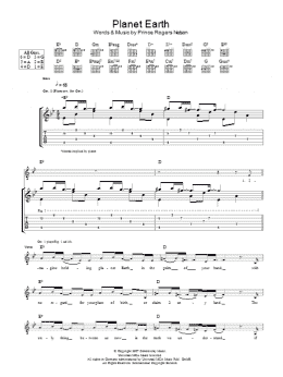 page one of Planet Earth (Guitar Tab)