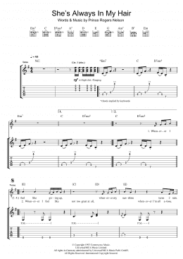 page one of She's Always In My Hair (Guitar Tab)