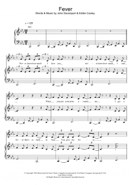 page one of Fever (Piano, Vocal & Guitar Chords)