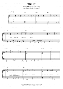 page one of True (Piano & Vocal)