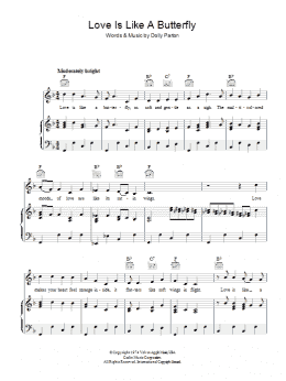 page one of Love Is Like A Butterfly (Piano, Vocal & Guitar Chords)