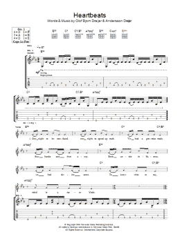 page one of Heartbeats (Guitar Tab)