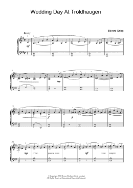 page one of Wedding Day At Troldhaugen (Piano Solo)