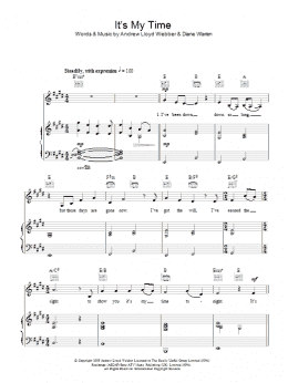 page one of It's My Time (Piano, Vocal & Guitar Chords)