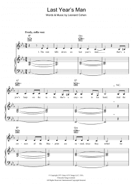 page one of Last Year's Man (Piano, Vocal & Guitar Chords)