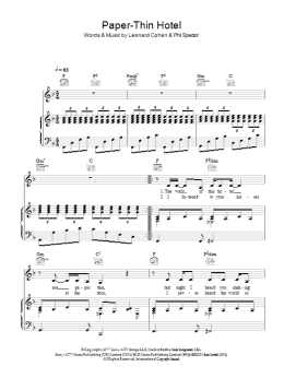 page one of Paper-Thin Hotel (Piano, Vocal & Guitar Chords)