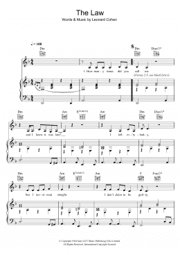 page one of The Law (Piano, Vocal & Guitar Chords)