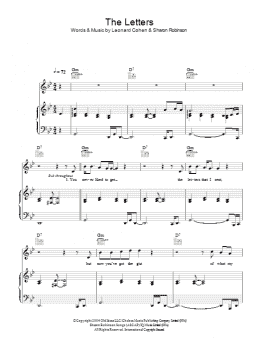 page one of The Letters (Piano, Vocal & Guitar Chords)