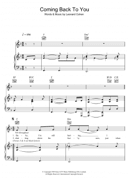 page one of Coming Back To You (Piano, Vocal & Guitar Chords)