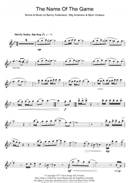 page one of The Name Of The Game (Flute Solo)