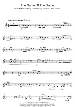 page one of The Name Of The Game (Clarinet Solo)