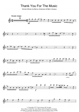 page one of Thank You For The Music (Flute Solo)