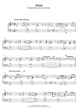 page one of Arise (Piano Solo)