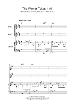 page one of The Winner Takes It All (arr. Rick Hein) (2-Part Choir)