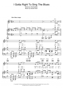 page one of I Gotta Right To Sing The Blues (Piano, Vocal & Guitar Chords)