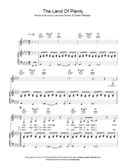 page one of The Land Of Plenty (Piano, Vocal & Guitar Chords)