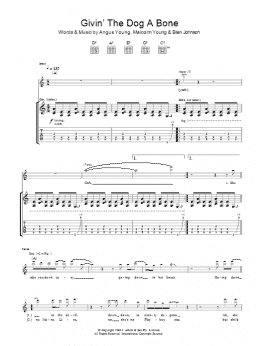 page one of Givin' The Dog A Bone (Guitar Tab)