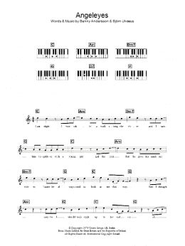 page one of Angeleyes (Piano Chords/Lyrics)