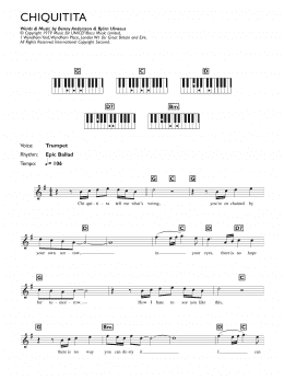 page one of Chiquitita (Piano Chords/Lyrics)