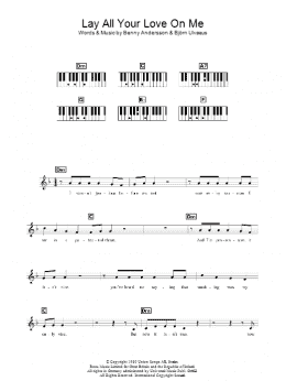 page one of Lay All Your Love On Me (Lead Sheet / Fake Book)
