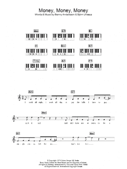 page one of Money, Money, Money (Piano Chords/Lyrics)