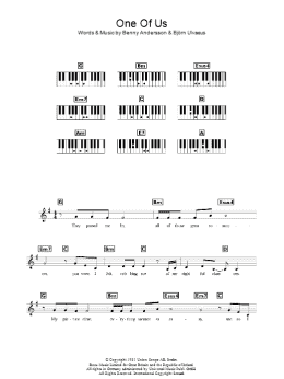 page one of One Of Us (Lead Sheet / Fake Book)