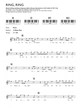 page one of Ring, Ring (Piano Chords/Lyrics)