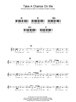 page one of Take A Chance On Me (Lead Sheet / Fake Book)