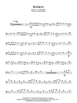 page one of Birdland (Trombone Solo)