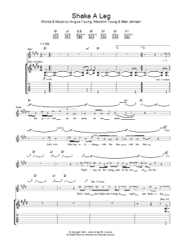 page one of Shake A Leg (Guitar Tab)
