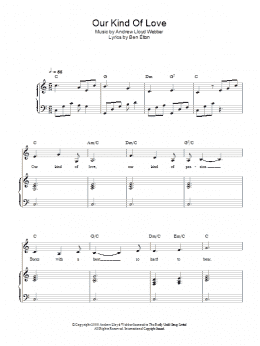 page one of Our Kind Of Love (from The Beautiful Game) (Easy Piano)