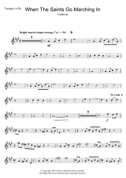 page one of When The Saints Go Marching In (Trumpet Solo)