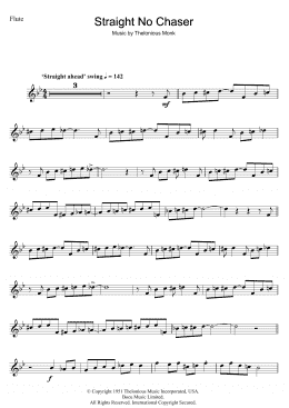 page one of Straight No Chaser (Flute Solo)