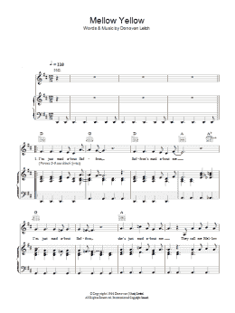 page one of Mellow Yellow (Piano, Vocal & Guitar Chords)