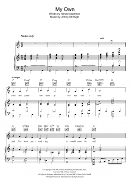page one of My Own (Piano, Vocal & Guitar Chords)