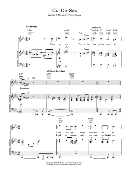 page one of Cul-De-Sac (Piano, Vocal & Guitar Chords)