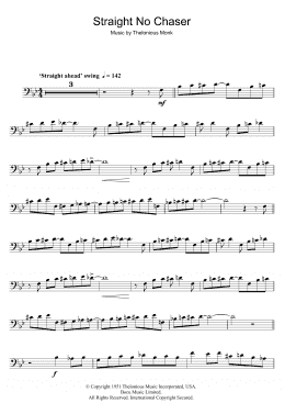page one of Straight No Chaser (Trombone Solo)