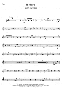 page one of Birdland (Flute Solo)