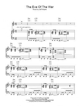 page one of The Eve Of The War (from War Of The Worlds) (Piano, Vocal & Guitar Chords)