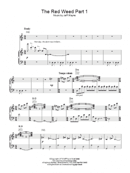 page one of The Red Weed (Part 1) (from War Of The Worlds) (Piano, Vocal & Guitar Chords)