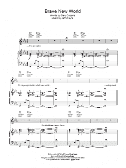 page one of Brave New World (from War Of The Worlds) (Piano, Vocal & Guitar Chords)