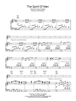 page one of The Spirit Of Man (from War Of The Worlds) (Piano, Vocal & Guitar Chords)