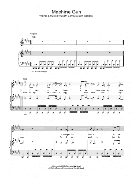 page one of Machine Gun (Piano, Vocal & Guitar Chords)