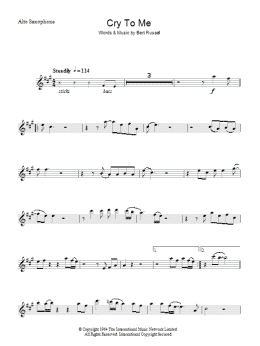 page one of Cry To Me (Lead Sheet / Fake Book)