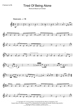 page one of Tired Of Being Alone (Clarinet Solo)